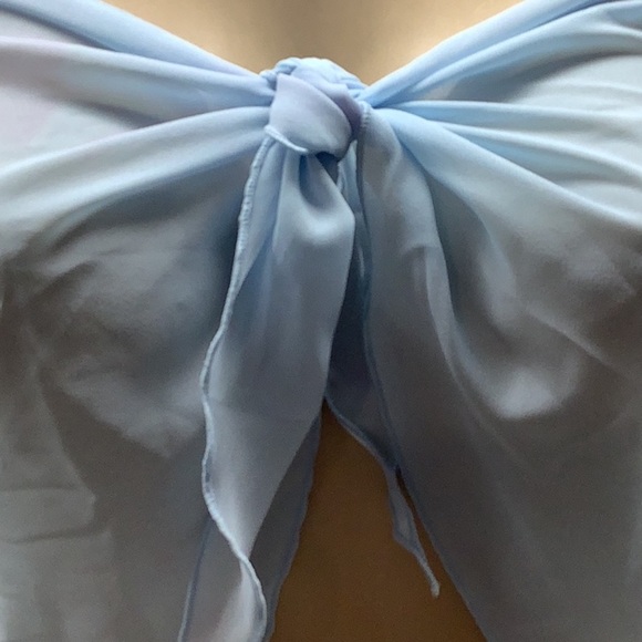 Zuliana Size S/M Light Blue Top/Short Sarong. Made in USA - Picture 2 of 3